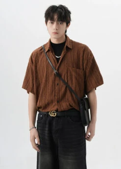 Textured Cable Knit Button-Up Shirt -Modern Wear Shop 98edb95a3a480b2a85806fe48c6d1ae5