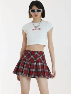 Plaid Tiered Pleated Mini Skirt -Modern Wear Shop 990e7583cc1f3ef5d8724cb2a97a8f79