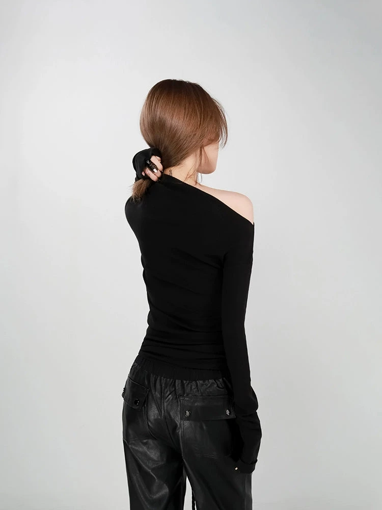Asymmetrical Neckline Long Sleeve Top 13 Asymmetrical Neckline Long Sleeve Top - Image 13