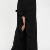 High Waist Ruffled Maxi Skirt With Floral Detail And Side Slit