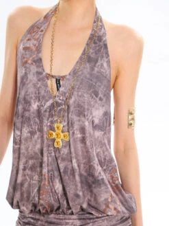 Halter Neck Tie-Dye Blouson Mini Dress With Ruched Hem 14 Halter Neck Tie-Dye Blouson Mini Dress With Ruched Hem -Modern Wear Shop 99ad7994d5d813de9ff1fe31d5d06928