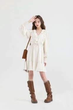 Ruffle Collar Tier Dress -Modern Wear Shop 9a514a098d10d7d95ee54533114ad8f8