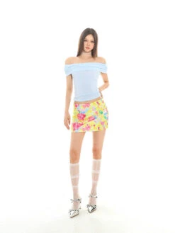 Skinny Off-Shoulder Ruched Crop Top -Modern Wear Shop 9ac9c5503460061666f077d4c0e5634b