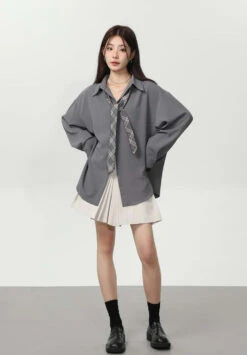 Oversized Long Sleeve Button Shirt -Modern Wear Shop 9ae4a12394c2ca27c339955059444b18