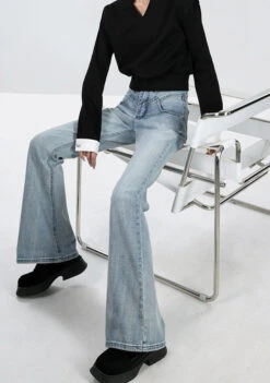 Skinny Flared Denim Jeans With Waist Stitch Detail -Modern Wear Shop 9ae9e2aad2e5519279162ede36cc2706