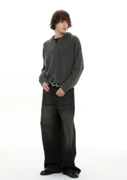 Zigzag Pattern Two Way Zip Knit Hoodie Jacket -Modern Wear Shop 9aee55e2ae36f9be2ba9bd428f0f1a44