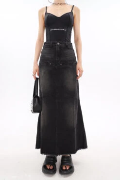Faded Serpentina Denim Midi Skirt -Modern Wear Shop 9b056e8c85fd89b0afc21ad53b384f46