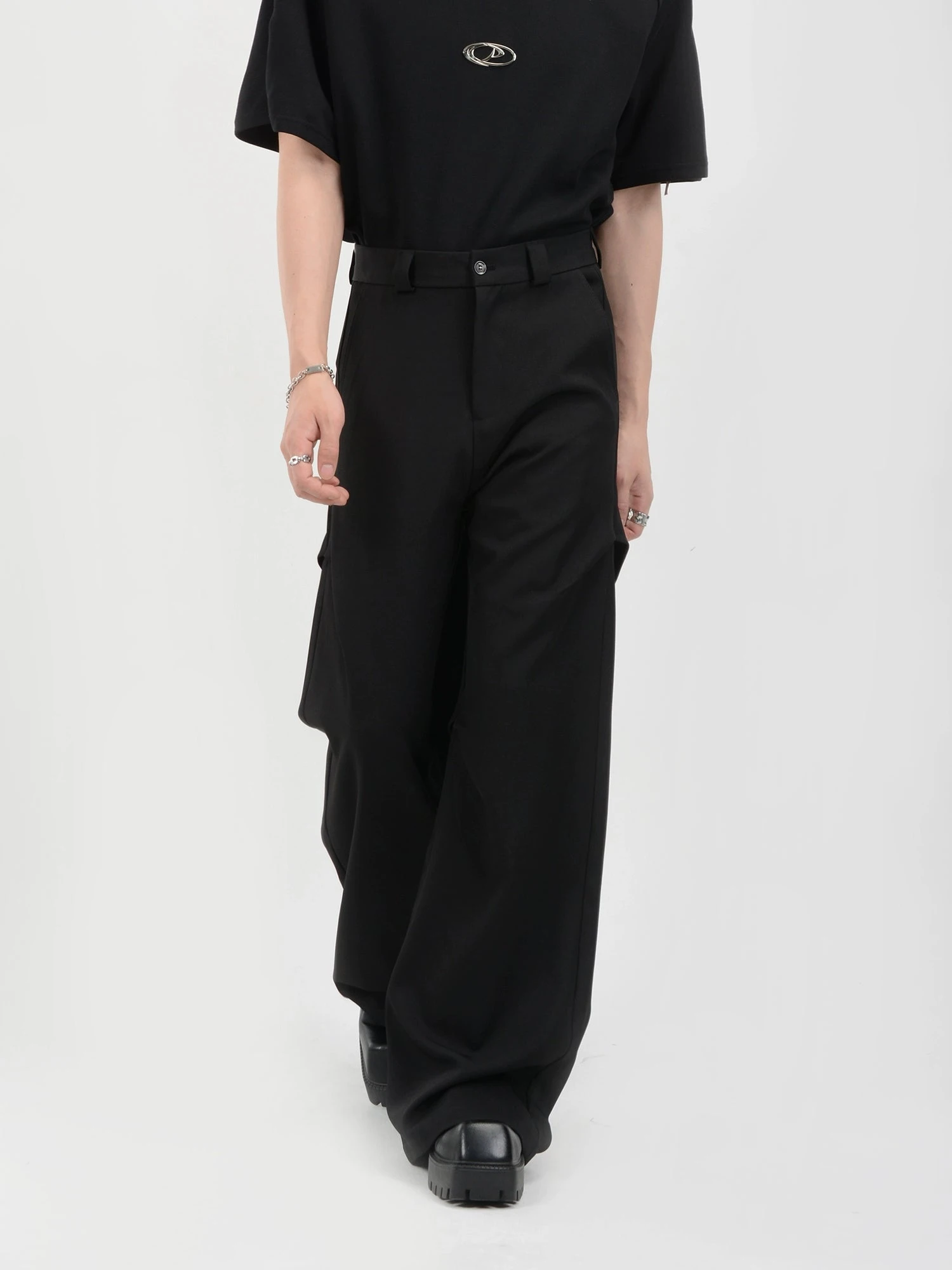Wide Leg Belted Trousers With Pleated Detail 3 Wide Leg Belted Trousers With Pleated Detail - Image 3