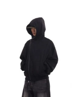 Oversized Asymmetric Zip-Through Hoodie Jacket -Modern Wear Shop 9bbd7b8fa5c4f4ec663a16c69f522a4d