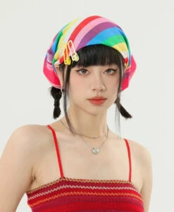 Multicolor Beach Bandana With Hair Clips