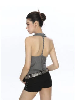 Halter Neck Drape Ribbed Knit Sleeveless Top -Modern Wear Shop 9c4b179ca6302773339e0db0479f9d6b