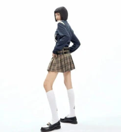 Plaid Pleated Double-Belted Mini Skirt 22 Plaid Pleated Double-Belted Mini Skirt -Modern Wear Shop 9c6ead6f5d239afe23c2868d77830bd8