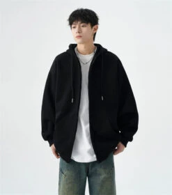 Oversized Zip-Up Sweatshirt Hoodie With Drop Shoulders -Modern Wear Shop 9ce3ed4a7478a713496a78e48955a36b