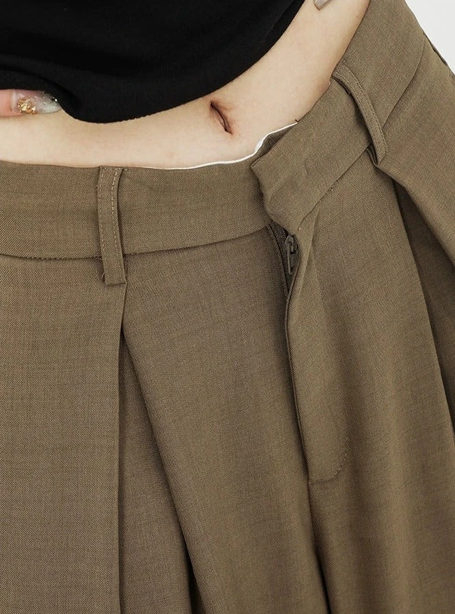 Wide Leg Criss-Cross Pleated Palazzo Trousers 8 Wide Leg Criss-Cross Pleated Palazzo Trousers - Image 8