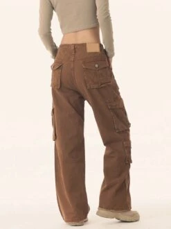 Straight Leg Utility Cargo Pants With Multiple Flap Pockets -Modern Wear Shop 9d2dad447813e0c24fafa2665cd61e4a