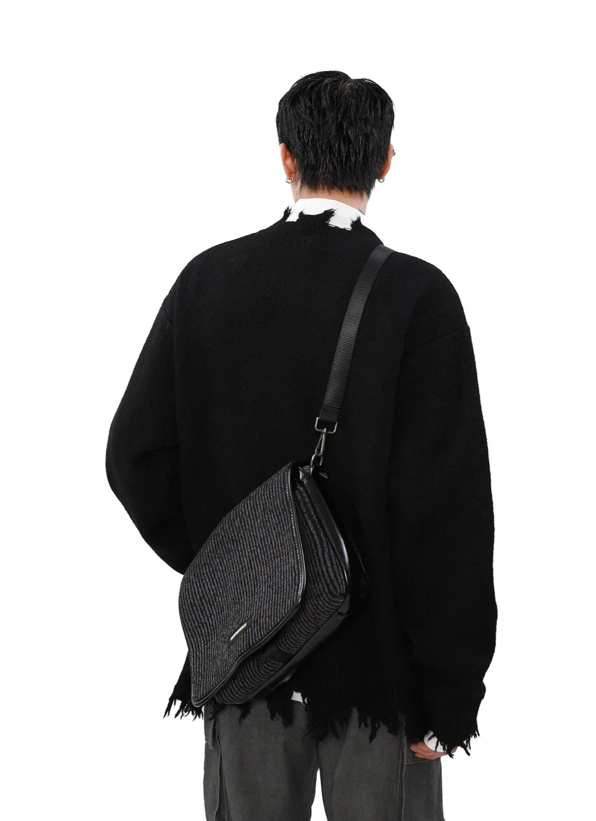 Distressed Ribbed Hem Half Cross Zip Fuzzy Sweater 10 Distressed Ribbed Hem Half Cross Zip Fuzzy Sweater - Image 10