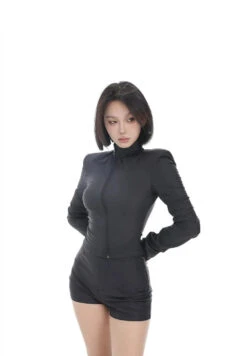 Mock Neck Asymmetric Zip Jacket And Micro Shorts Two-Piece Set 7 Mock Neck Asymmetric Zip Jacket And Micro Shorts Two-Piece Set -Modern Wear Shop 9d4713da68e430e5dae482db480e954d