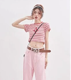 Stripe Star Patchwork Cropped Tee -Modern Wear Shop 9d5d0052c00dde06aa5322a33abb2ce4