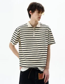 Stripe Half Zip Short Sleeve Shirt 13 Stripe Half Zip Short Sleeve Shirt -Modern Wear Shop 9d7d45a20d2d2ab70d626bd0a52bf2af