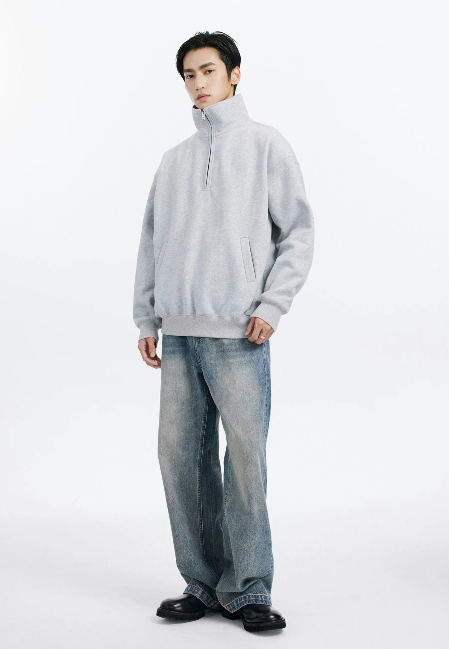 Slim Fit Quarter-Zip Cuffed Sweatshirt 8 Slim Fit Quarter-Zip Cuffed Sweatshirt - Image 8