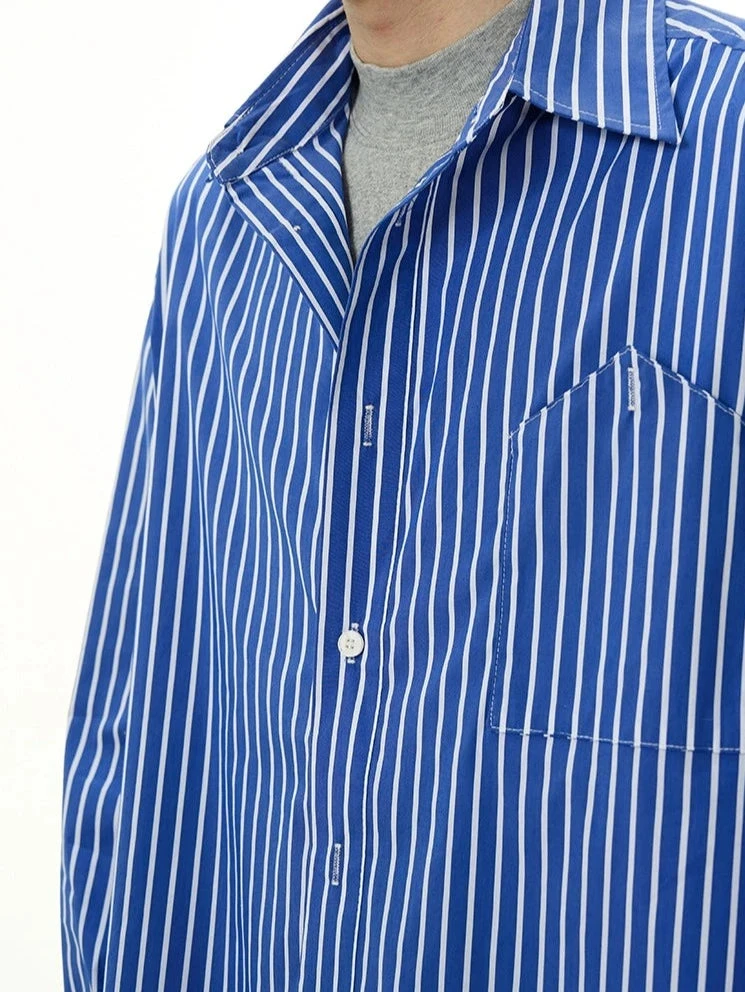Oversized Boxy Striped Button-Down Shirt 7 Oversized Boxy Striped Button-Down Shirt - Image 7