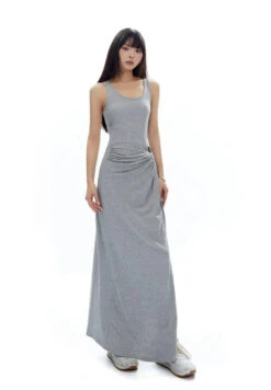 Sleeveless Scoop Neck Maxi Dress With Side Slit And Cut-Out Detail -Modern Wear Shop 9dfa58407faa3286dbfca2940b458fee
