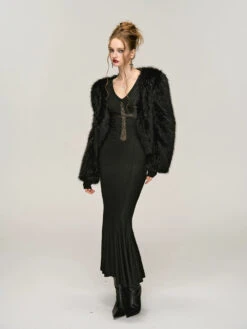 Faux Fur V-Neck Short Coat -Modern Wear Shop 9ec5163389d98399b92200d7adeabfb1