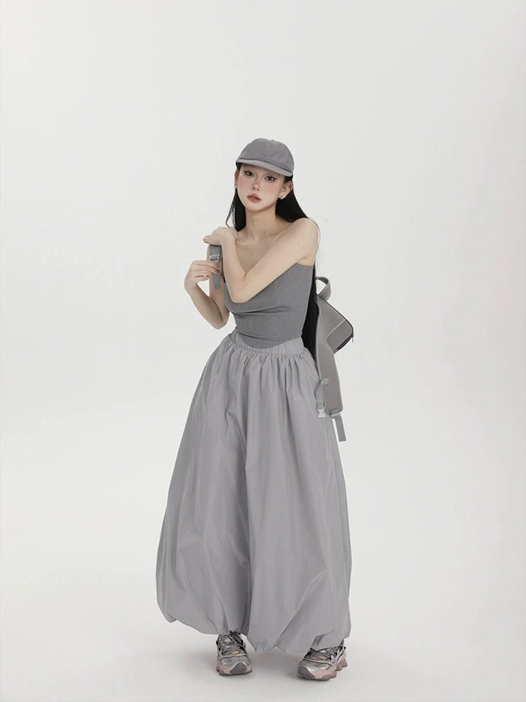 High-Waisted Balloon Maxi Skirt With Pockets 9 High-Waisted Balloon Maxi Skirt With Pockets - Image 9