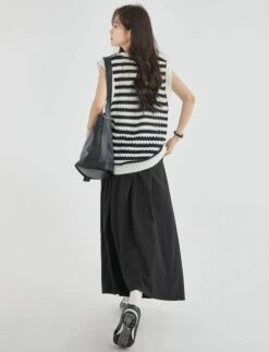 Open Knit Stripe Sweater Vest -Modern Wear Shop 9ee06a5a115aef72089030aedc014d8e