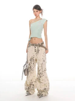 Asymmetrical One-Shoulder Crop Top With Embroidery Detail 17 Asymmetrical One-Shoulder Crop Top With Embroidery Detail -Modern Wear Shop 9f214770af714ca43c7cee8488704962