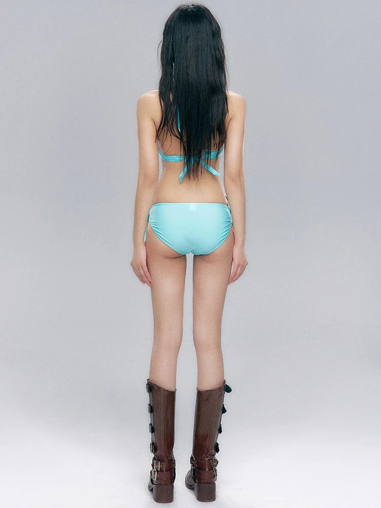 Halterneck Bikini With Sheer Wrap Sarong Skirt 5 Halterneck Bikini With Sheer Wrap Sarong Skirt - Image 5