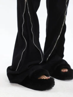 Zippered Split Semi-Flare Pants -Modern Wear Shop 9fa0df3d3a74c22e31302d2e4e0d74bb