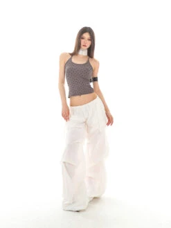 Wide Leg Lightweight Pleated Pants With Elastic Waist -Modern Wear Shop 9fa1d2c613915395b4cbecdeab8d9b0f