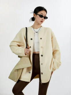 Ribbed Trim Zip-up Cardigan With Button Details 22 Ribbed Trim Zip-up Cardigan With Button Details -Modern Wear Shop 9fc6b8f78925051ebf827f4707204ab1