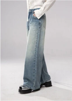 Straight Leg Faded Wash Minimal Jeans -Modern Wear Shop 9fcea4498aa39185eac250f245cd7d16