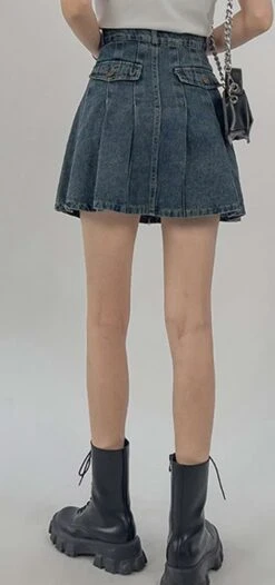 Zip Pocket Denim Mini Skirt -Modern Wear Shop 9fd729230801a820e57213badac8acea