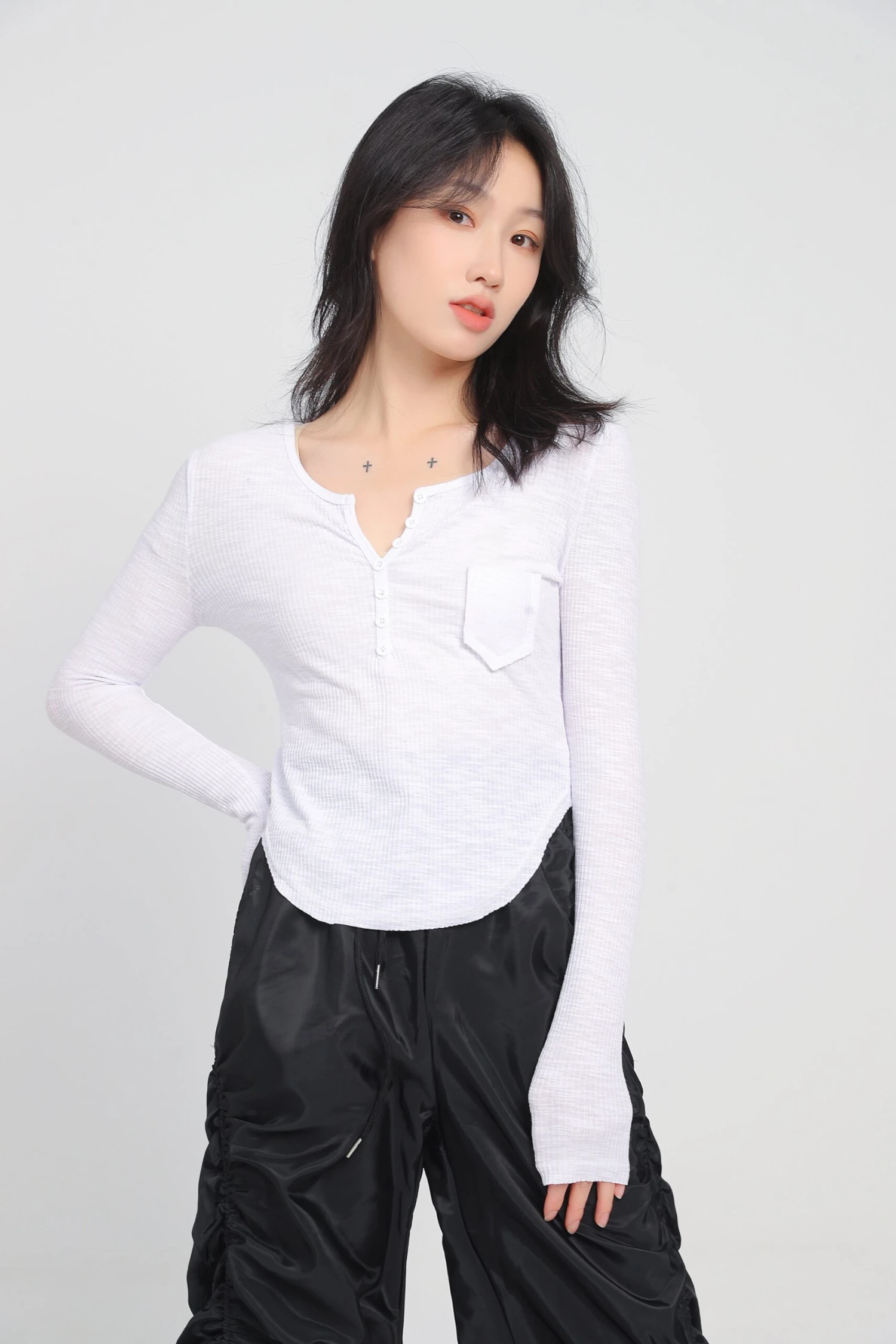 Extra Slim Ribbed Henley Tee 1 Extra Slim Ribbed Henley Tee