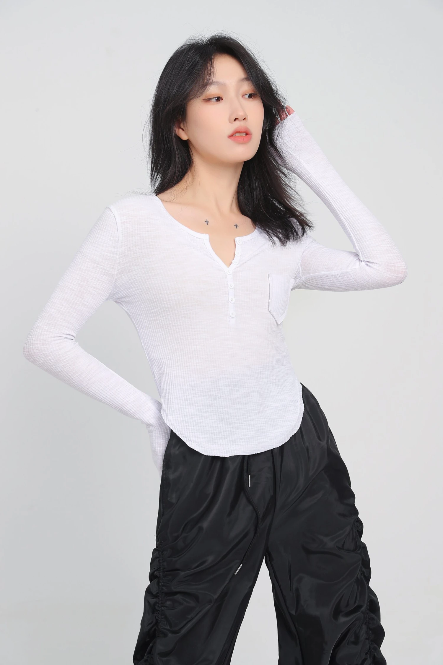 Extra Slim Ribbed Henley Tee 4 Extra Slim Ribbed Henley Tee - Image 4