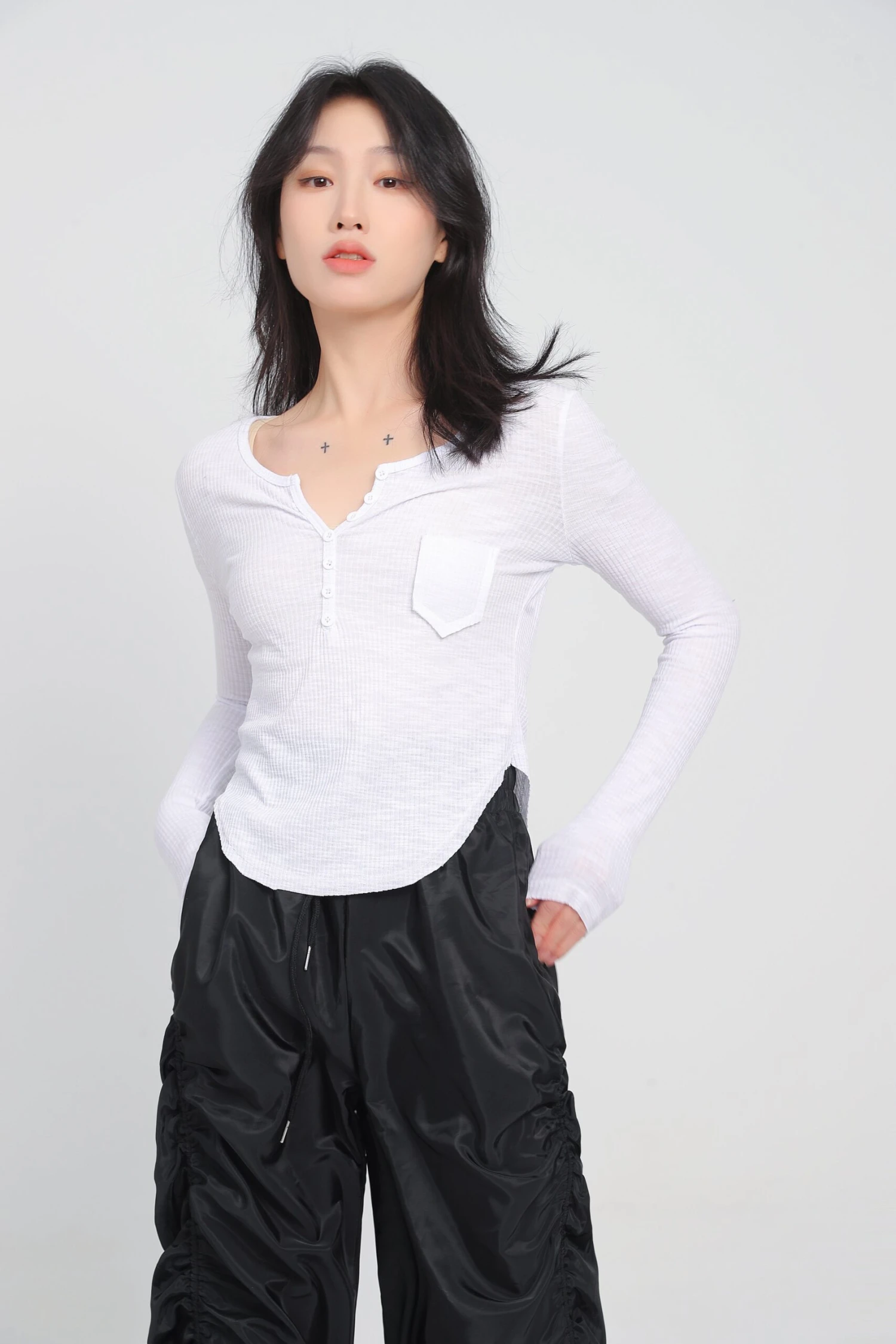 Extra Slim Ribbed Henley Tee 2 Extra Slim Ribbed Henley Tee - Image 2