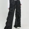 Ruched Drawstring Lightweight Pants