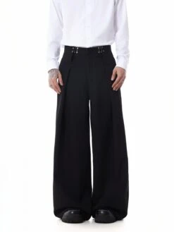 Adjustable Waist Pleated Pants -Modern Wear Shop Adjustable Waist Pleated Pants Nightcity Clothing 1
