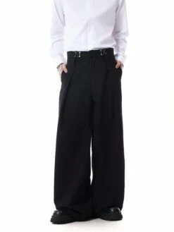 Adjustable Waist Pleated Pants -Modern Wear Shop Adjustable Waist Pleated Pants Nightcity Clothing 12