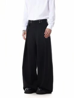 Adjustable Waist Pleated Pants -Modern Wear Shop Adjustable Waist Pleated Pants Nightcity Clothing 2