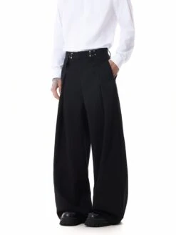 Adjustable Waist Pleated Pants -Modern Wear Shop Adjustable Waist Pleated Pants Nightcity Clothing 8