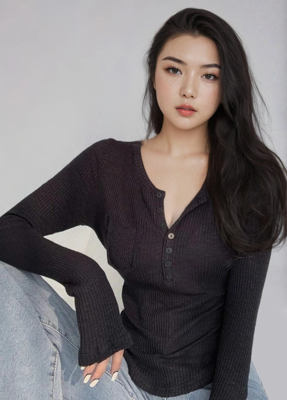 Extra Slim Ribbed Henley Tee 12 Extra Slim Ribbed Henley Tee - Image 12