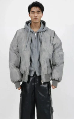 Oversized Mock Two-Piece Hooded Puffer Jacket -Modern Wear Shop LZ6EruAbuXCsrKnI