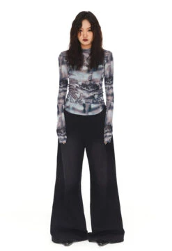 Abstract Print Skinny Long Sleeve Top -Modern Wear Shop O1CN0104BzNr1f39H2daGhn 3038563950