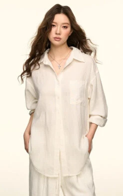 Oversized Faux-Linen Lightweight Button Shirt And Wide Leg Pants Two-Piece Set -Modern Wear Shop O1CN0107ALdN1rwp2MxQOAw 2215877315696