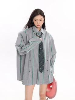 Pinstripe Button Shirt With Shoulder Pads 13 Pinstripe Button Shirt With Shoulder Pads -Modern Wear Shop O1CN0119WClw1iBnXt6tkni 2201256844375