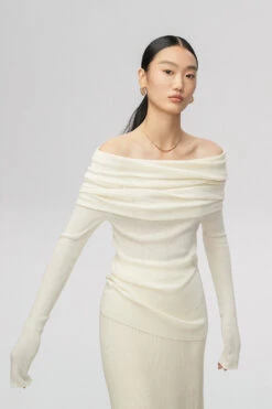 Off-Shoulder Ribbed Knit Long Sleeve Sweater Top 23 Off-Shoulder Ribbed Knit Long Sleeve Sweater Top -Modern Wear Shop O1CN011KpGov1togzVMfMul 2206447005949